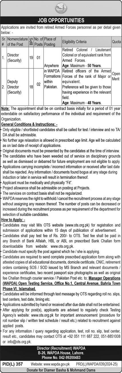 Water And Power Development Authority Jobs 2024