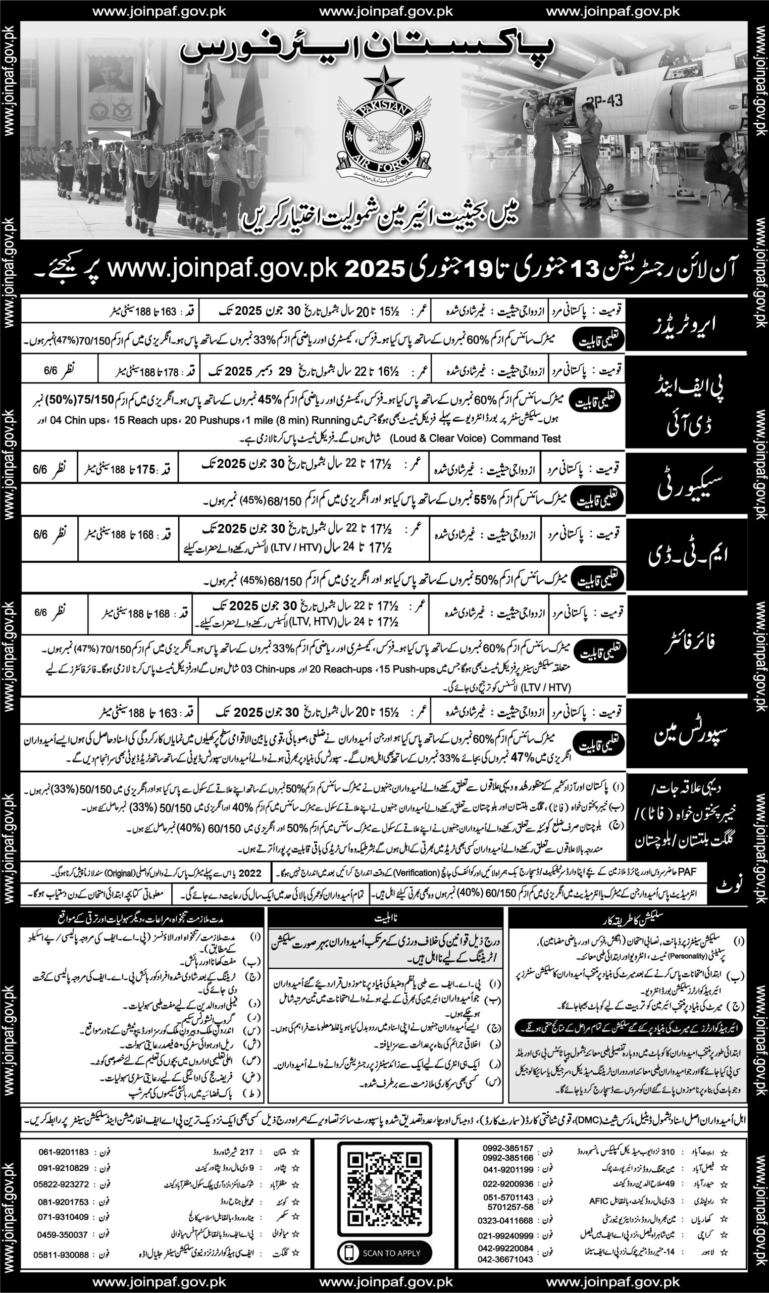 Join Pakistan Airforce (PAF) as Airman Jan 2025 - Online Registration