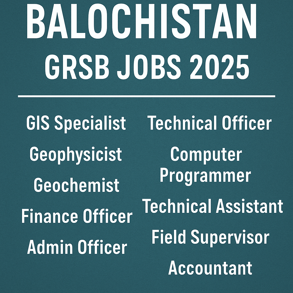Geo Resource Survey of Balochistan GRSB Jobs 2025