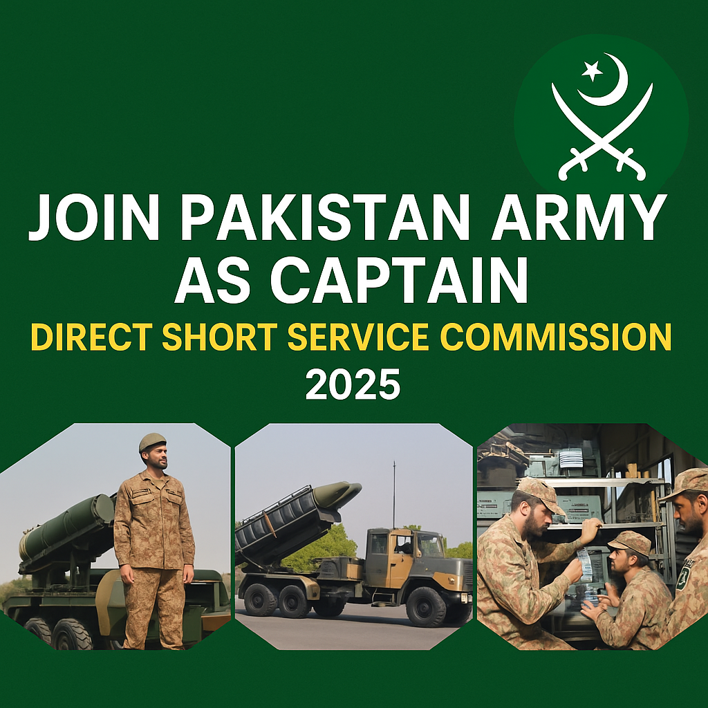 Join Pakistan Army as Captain – Direct Short Service Commission 2025